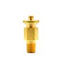 Male push valve for Evergreen balloon fillers, proprietary, 14" MNPT 